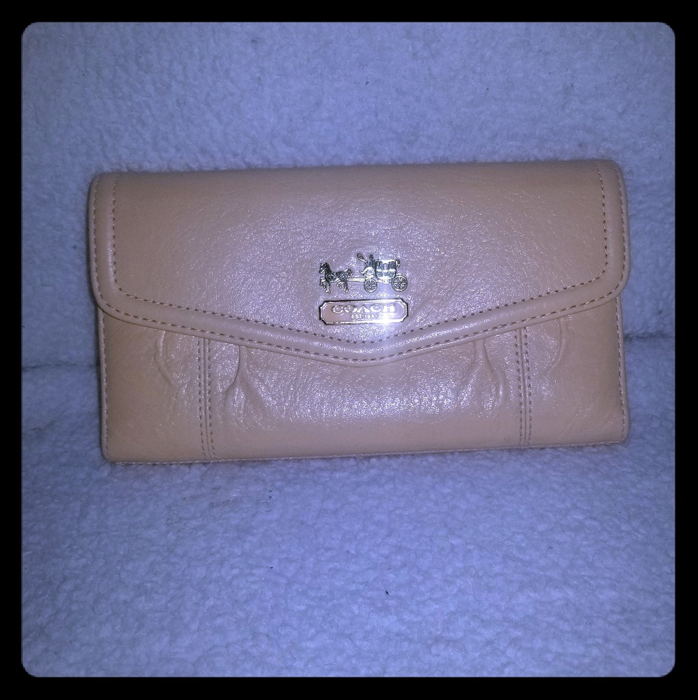 Coach tri fold wallet with check book holder